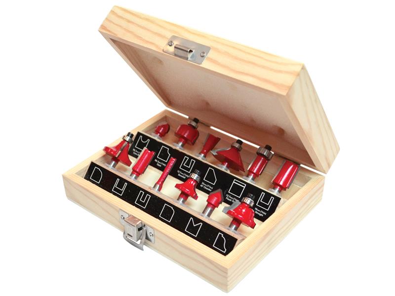 FAIRBS12 - 1/4in TCT Router Bit Set, 12 Piece