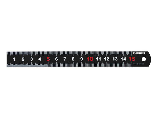 FAIRUL150MB - Matt Black Stainless Steel Measuring Rule 150mm