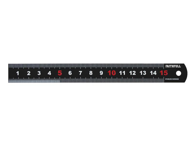 FAIRUL150MB - Matt Black Stainless Steel Measuring Rule 150mm