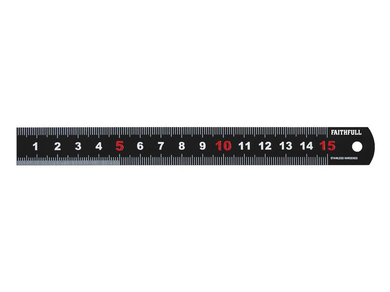 FAIRUL150MB - Matt Black Stainless Steel Measuring Rule 150mm