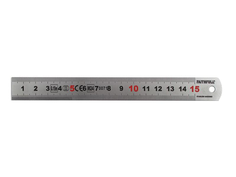 FAIRUL150MS - Matt Silver Measuring Rule 150mm