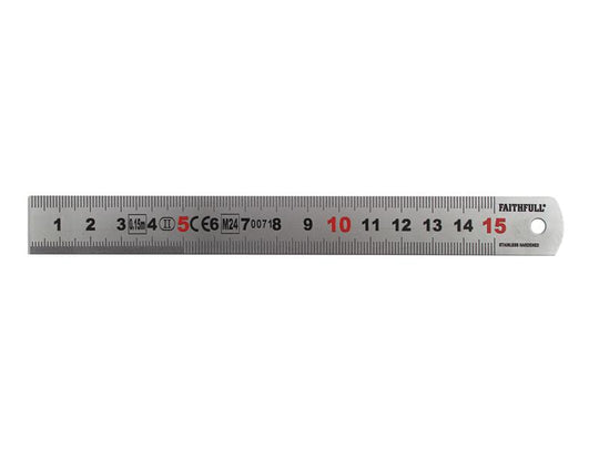 FAIRUL150MS - Matt Silver Measuring Rule 150mm