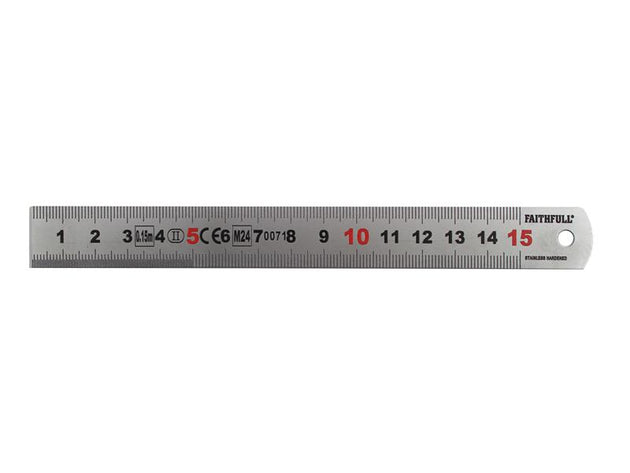 FAIRUL150MS - Matt Silver Measuring Rule 150mm