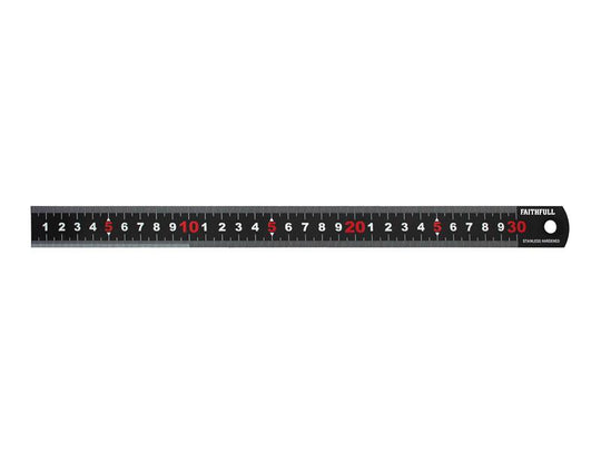 FAIRUL300MB - Matt Black Stainless Steel Measuring Rule 300mm