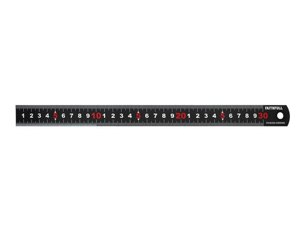 FAIRUL300MB - Matt Black Stainless Steel Measuring Rule 300mm