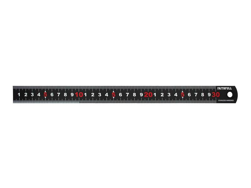FAIRUL300MB - Matt Black Stainless Steel Measuring Rule 300mm