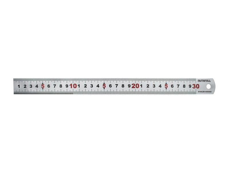 FAIRUL300MS - Matt Silver Measuring Rule 300mm