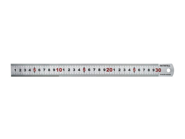 FAIRUL300MS - Matt Silver Measuring Rule 300mm