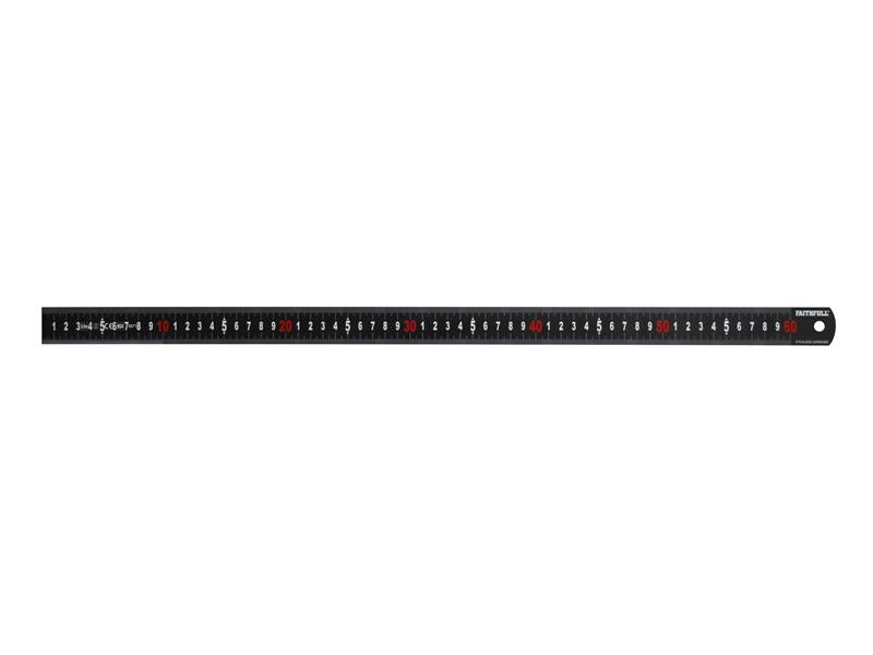 FAIRUL600MB - Matt Black Stainless Steel Measuring Rule 600mm