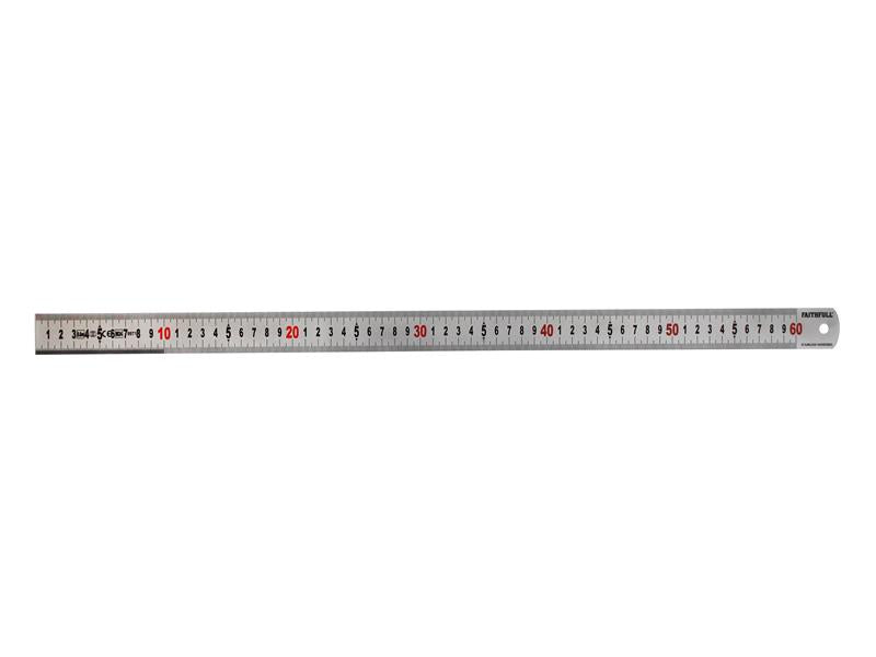 FAIRUL600MS - Matt Silver Measuring Rule 600mm