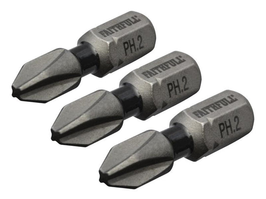 FAISBPH225IM - Phillips Impact Screwdriver Bits PH2 x 25mm (Pack 3)