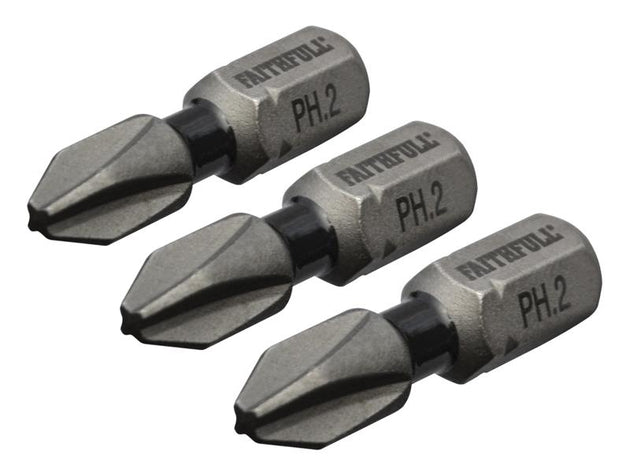 FAISBPH225IM - Phillips Impact Screwdriver Bits PH2 x 25mm (Pack 3)
