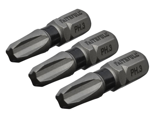 FAISBPH325IM - Phillips Impact Screwdriver Bits PH3 x 25mm (Pack 3)