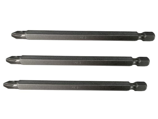 FAISBPZ2100 - Pozidriv S2 Power Screwdriver Bits PZ2 x 100mm (Pack 3)