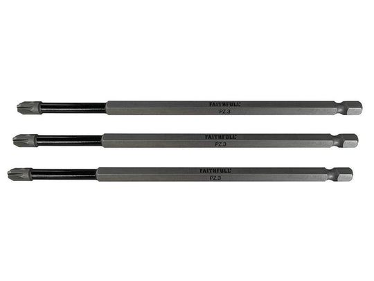 FAISBPZ3150I - Pozidriv Impact Screwdriver Bits PZ3 x 150mm (Pack 3)