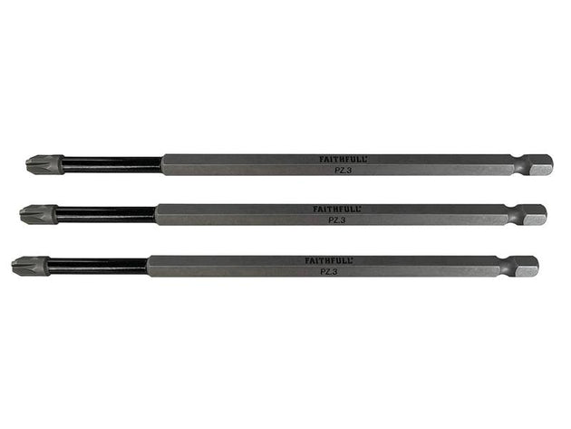 FAISBPZ3150I - Pozidriv Impact Screwdriver Bits PZ3 x 150mm (Pack 3)