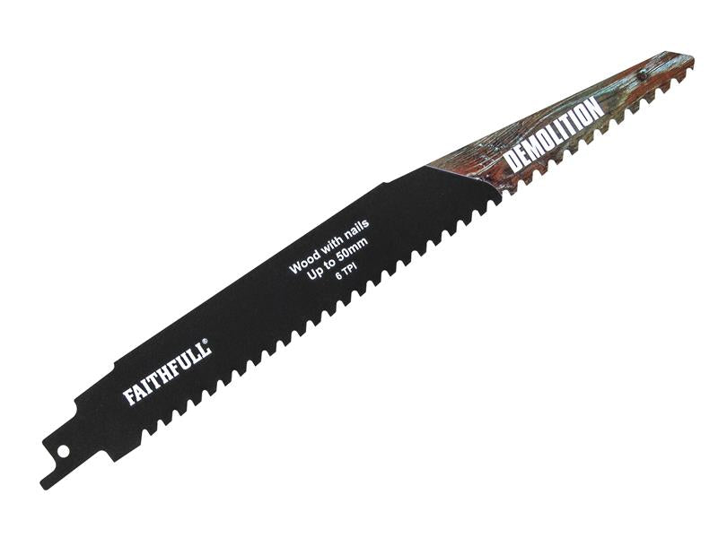 FAISBS1140HM - S1140HM Demolition Carbide Sabre Saw Blade 228mm x 6 TPI