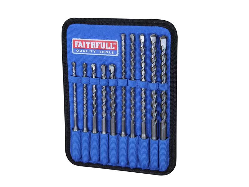 FAISDSSET10 - SDS Plus Drill Bit Set, 10 Piece