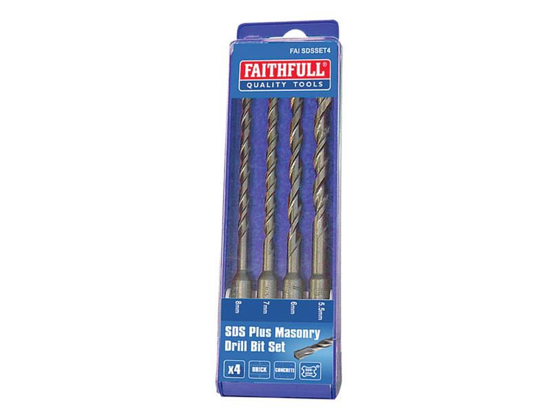 FAISDSSET4 - SDS Plus Drill Bit Set, 4 Piece