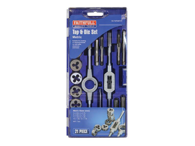 FAITAPDSET21 - Metric Tap & Die Set of 21 Carbon Steel