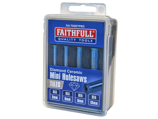 FAITDSETPRO - Diamond Ceramic Mini Holesaw Set, 4 Piece