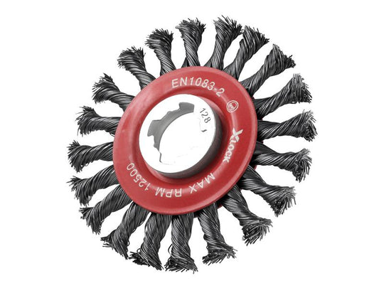 FAIWBCT115XL - X-LOCK Conical Wire Brush 115mm M14x2, 0.50mm Steel Wire