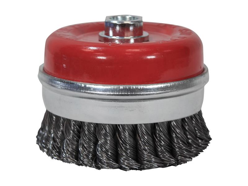 FAIWBT100 - Wire Cup Brush Twist Knot 100mm M14x2, 0.50mm Steel Wire