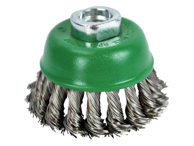FAIWBT65S - Wire Cup Brush Twist Knot 65mm M14x2, 0.50mm Stainless Steel Wire