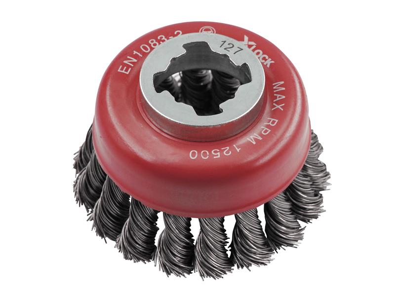 FAIWBT75XL - X-LOCK Wire Cup Brush Twist Knot 75mm M14x2, 0.50mm Steel Wire