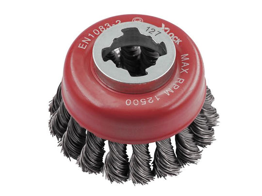 FAIWBT75XL - X-LOCK Wire Cup Brush Twist Knot 75mm M14x2, 0.50mm Steel Wire