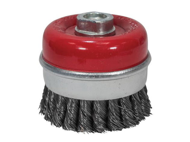 FAIWBT80 - Wire Cup Brush Twist Knot 80mm M14x2, 0.50mm Steel Wire