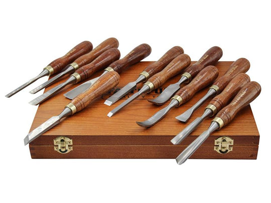 FAIWCSET12F - Wood Carving Chisels Set in Case, 12 Piece