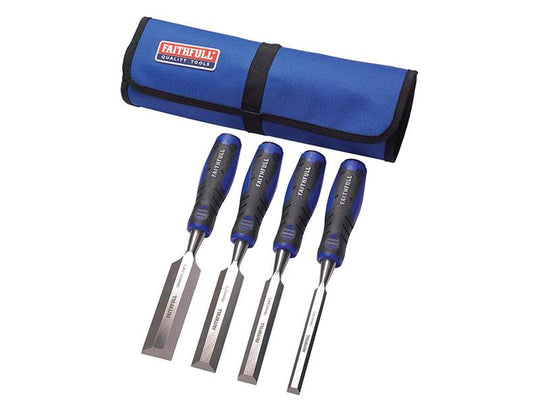 FAIWCSGS4CR - Soft Grip Chisel Set + Chisel Roll, 4 Piece