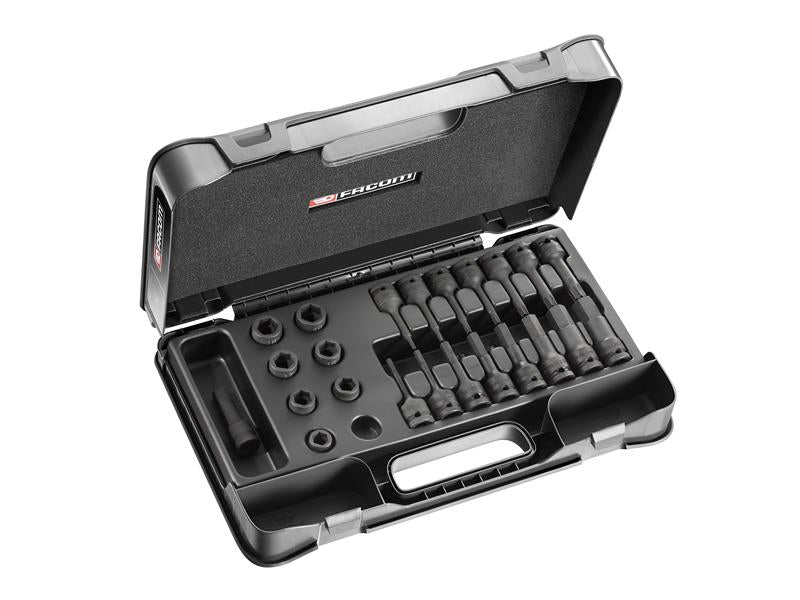 FCMNSSJ23PB - 6-Point Stubby Impact Socket Set 1/2in SQDR, 23 Piece