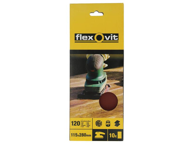 FLV26326 - 1/2 Sanding Sheets Orbital Plain Coarse 50 Grit (Pack 10)