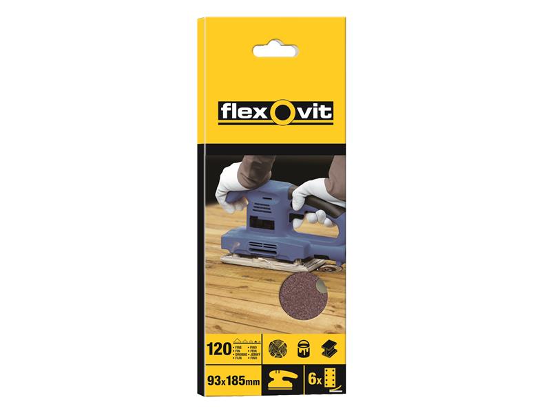FLV26336 - 1/3 Sanding Sheets Perforated Fine 120 Grit (Pack 10)