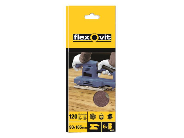 FLV26336 - 1/3 Sanding Sheets Perforated Fine 120 Grit (Pack 10)