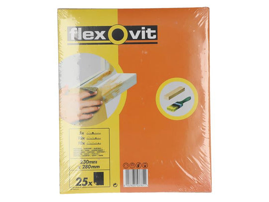 FLV26563 - Glasspaper Sanding Sheets 230 x 280mm Assorted (25)