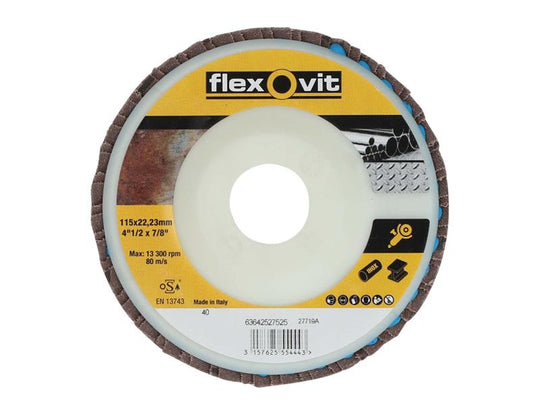FLV27525 - Flap Disc For Angle Grinders 115mm 40G