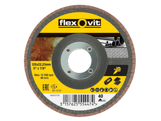 FLV27528 - Flap Disc For Angle Grinders 125mm 40G