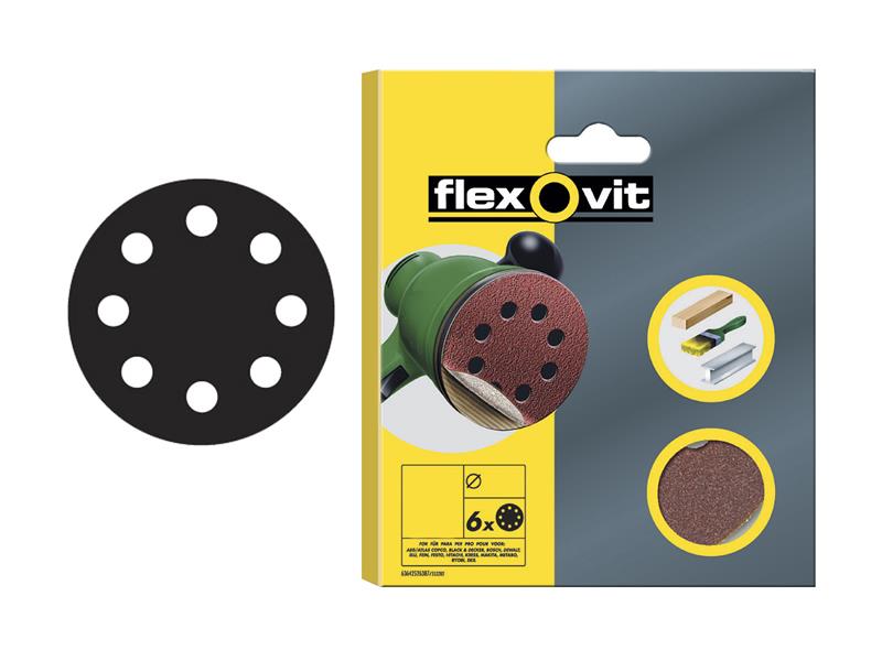 FLV64768 - Hook & Loop Sanding Disc 150mm Fine 120G (Pack 6)
