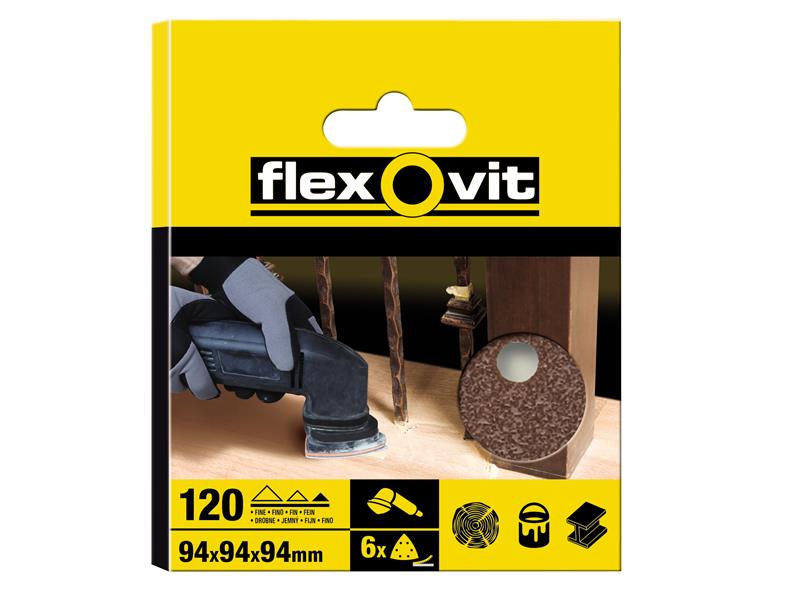 FLV64914 - Delta Hook & Loop Sanding Sheet 94mm Fine 120G (Pack 6)