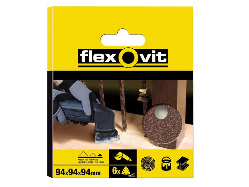FLV64915 - Delta Hook & Loop Sanding Sheet 94mm Assorted (Pack 6)