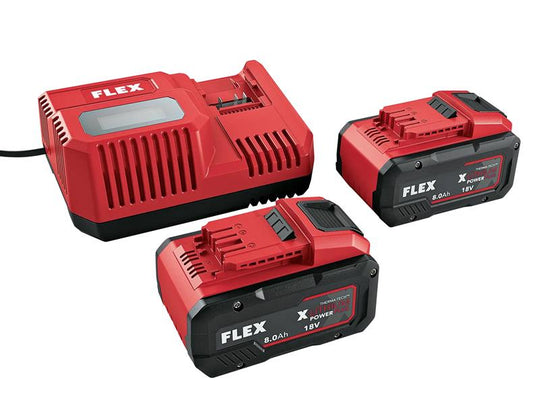 FLXPSET2X8 - P-Set 18-88 R Battery & Charger Set 18V