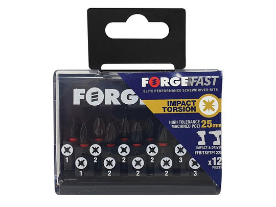 FORFFBSPZ12 - ForgeFast Pozidriv Compatible Impact Bit Set, 12 Piece