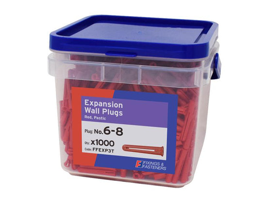 FORFFEXP3T - Expansion Wall Plugs Wall Plug Red 6-8 Tub 1000