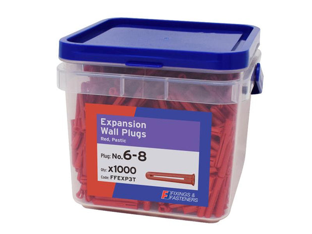 FORFFEXP3T - Expansion Wall Plugs Wall Plug Red 6-8 Tub 1000