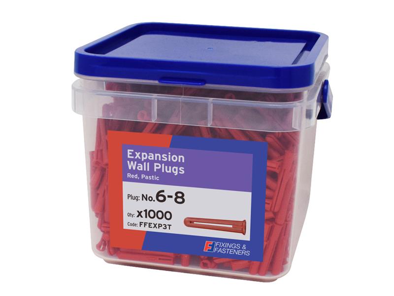 FORFFEXP3T - Expansion Wall Plugs Wall Plug Red 6-8 Tub 1000