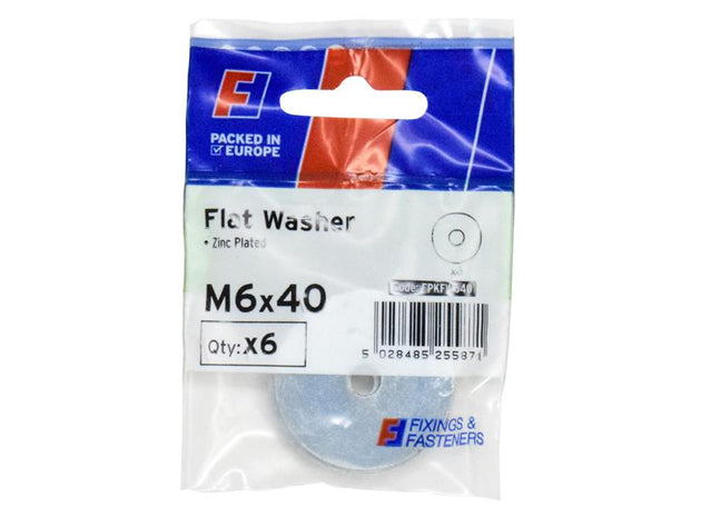 FORFPKFW640 - Flat Washers ZP M6 x 40mm ForgePack 6