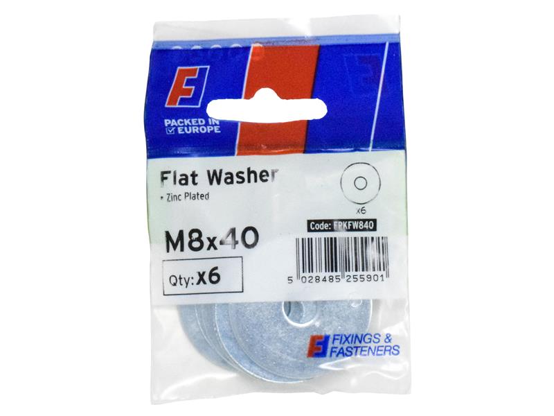 FORFPKFW840 - Flat Washers ZP M8 x 40mm ForgePack 6